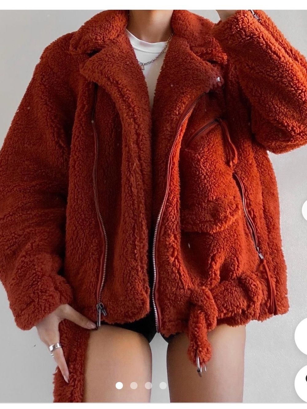 We The Free Rust Teddy Zip-Up Jacket